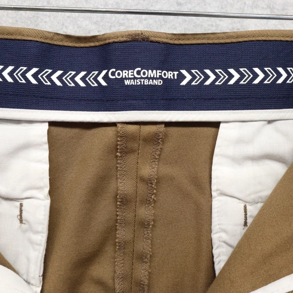 Roundtree & Yorke Pants Mens 40x34 TravelSmart Core Comfort Waistband Flex Khaki
